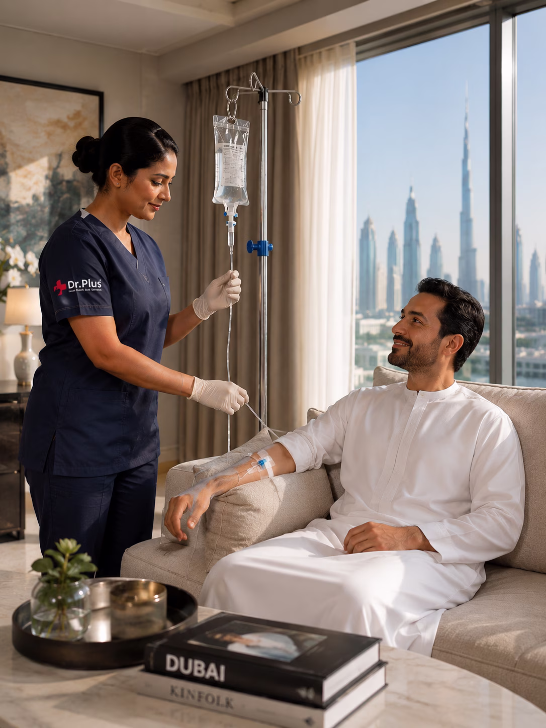 Doctor at home Dubai — DrPlus home visit service