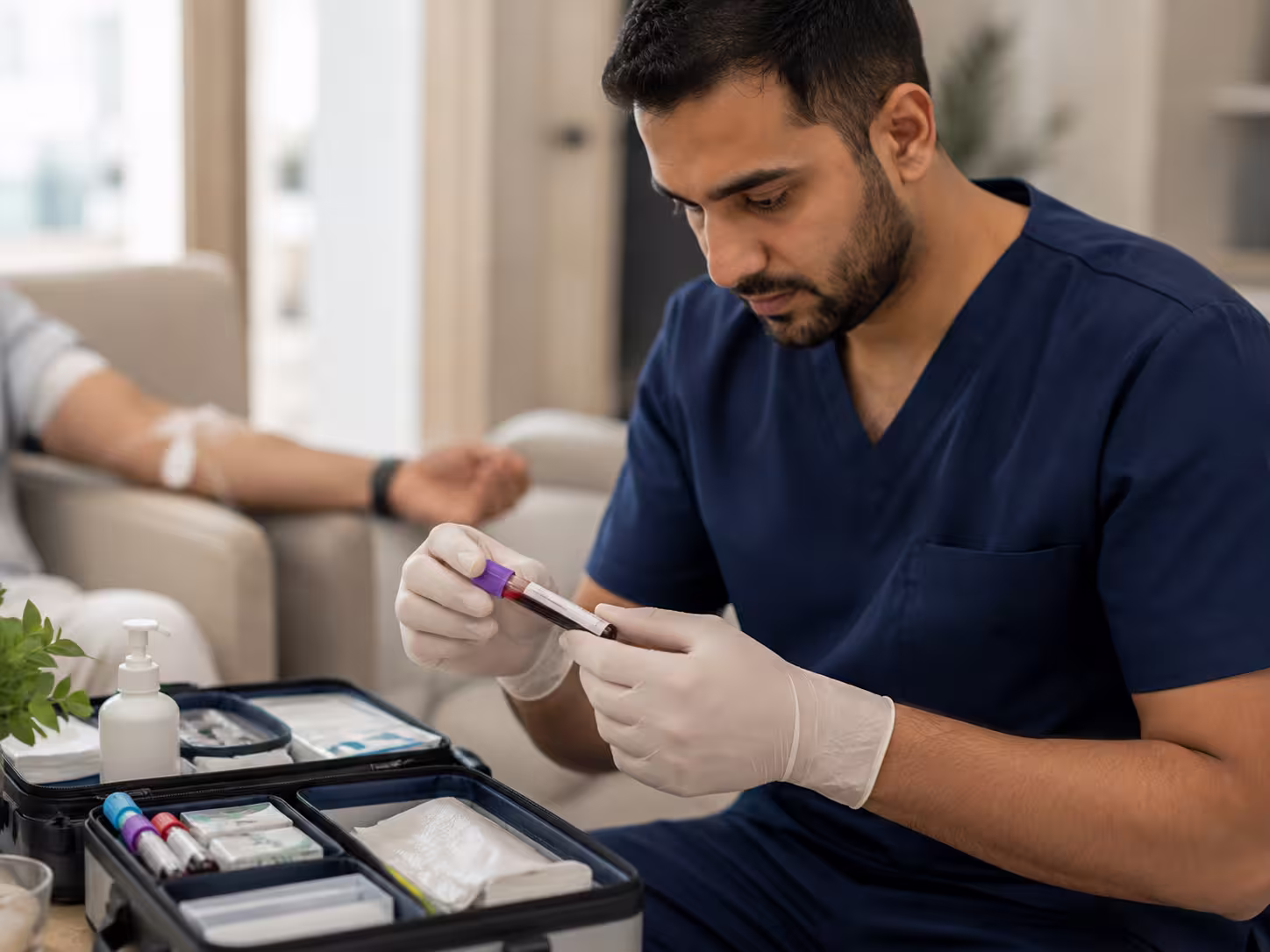 blood test at home Abu Dhabi DOH-licensed nurse home sample collection