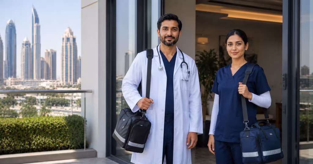 home health care Dubai DHA-licensed doctor and nurse home visit