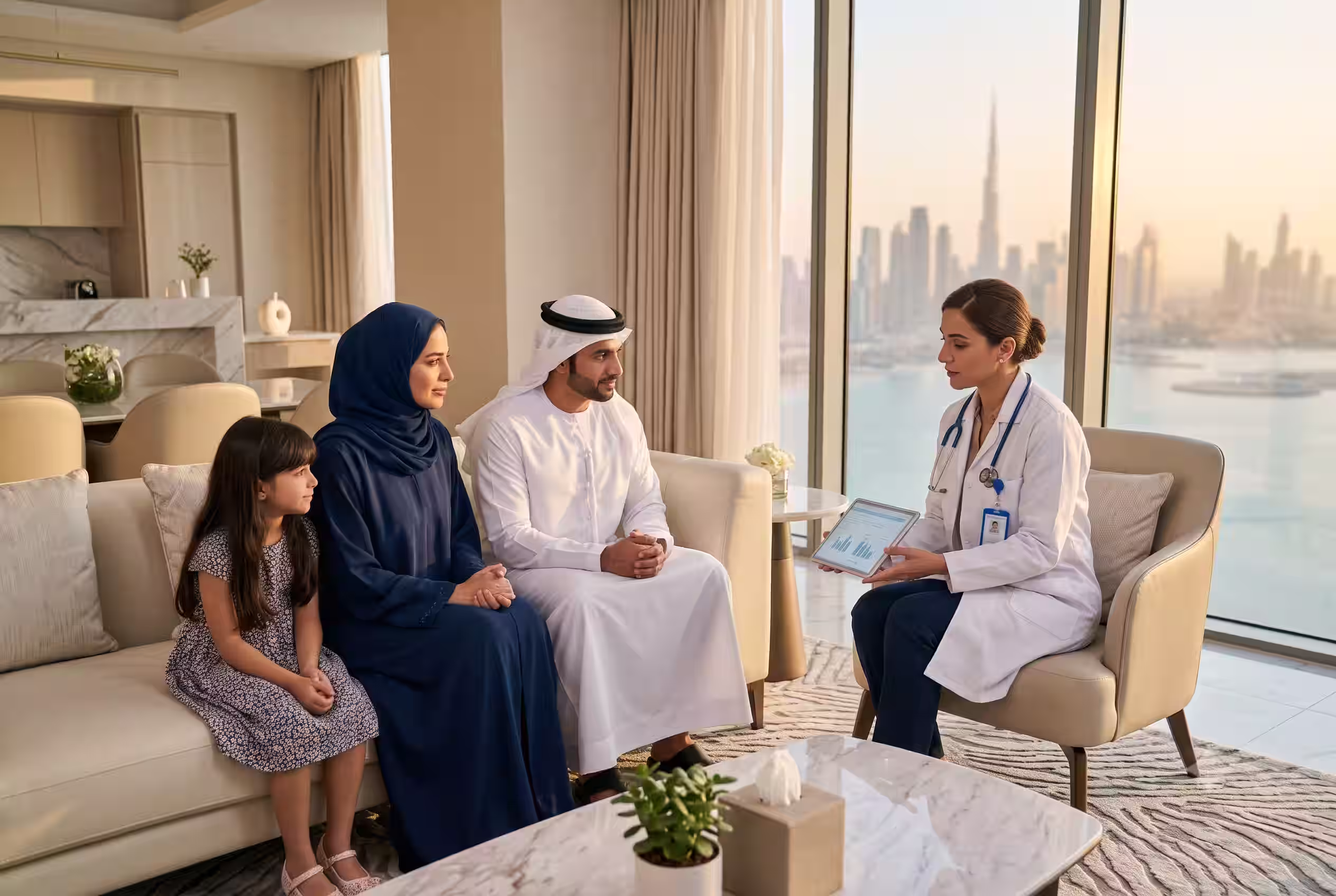 DHA licensed doctor on call visiting a home in Dubai