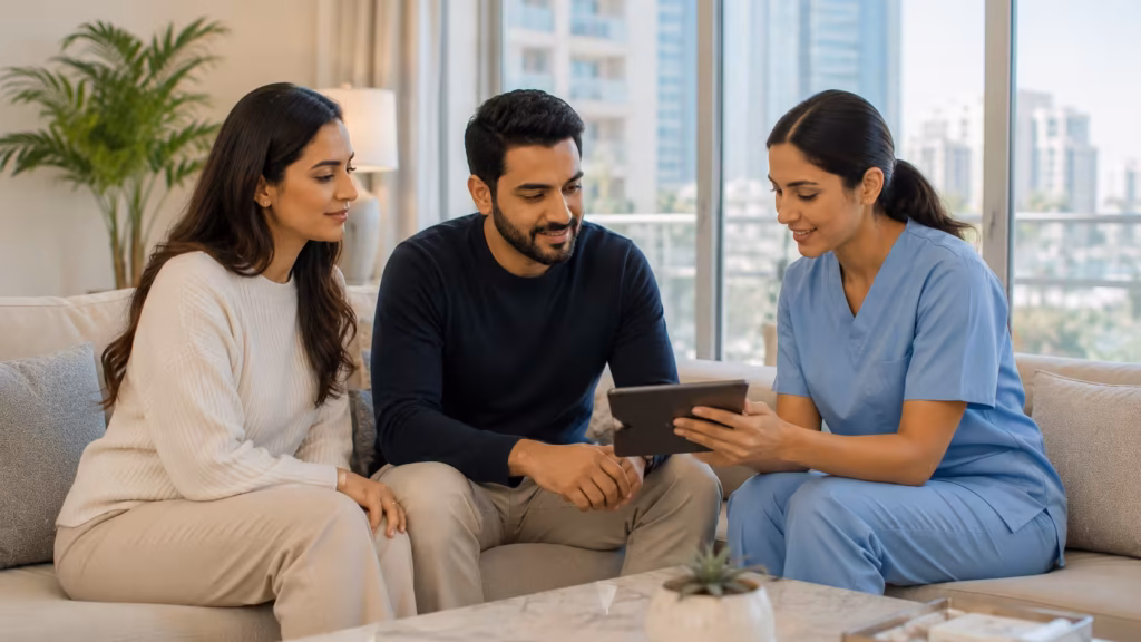 STD testing for couples Dubai DHA-licensed nurse home consultation